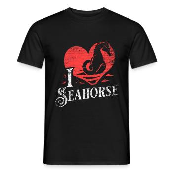 Seepferdchen Geschenk - Männer T-Shirt - Schwarz - Vorne - AI Model Male 178 light (178cm)