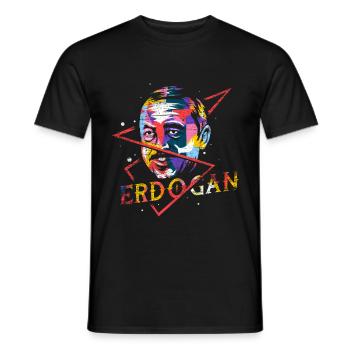 Erdogan cadeau polygone - T-shirt homme - noir - Devant - AI Model Male 178 light (178cm)