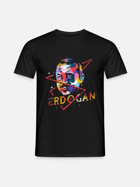 Erdogan cadeau polygone - T-shirt homme - noir
