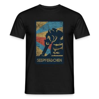 Seepferdchen Geschenk - Männer T-Shirt - Schwarz - Vorne - AI Model Male 178 light (178cm)