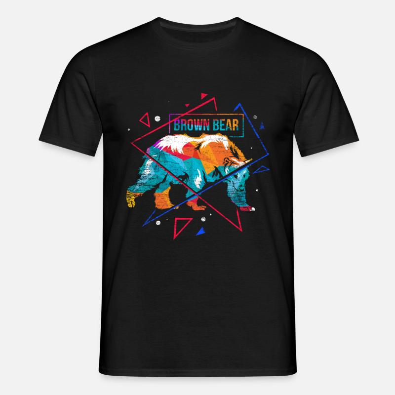 Bräunbären Polygon - Männer T-Shirt - Schwarz