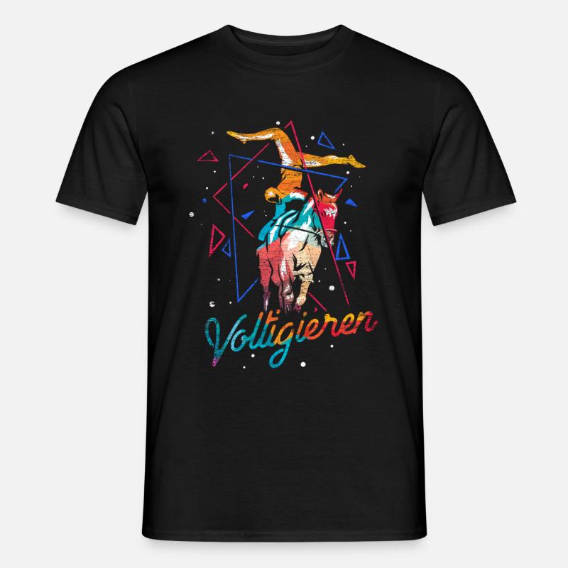 Voltigieren Pferd Geschenk - Männer T-Shirt - Schwarz