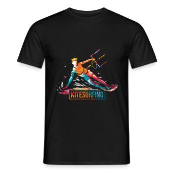 Cadeau polygone de kitesurf - T-shirt homme - noir - Devant - AI Model Male 178 light (178cm)