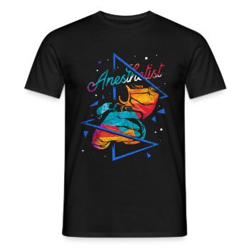 Anesthesiologist polygon gift - Men's T-Shirt - black - Front - AI Model Male 178 light (178cm)