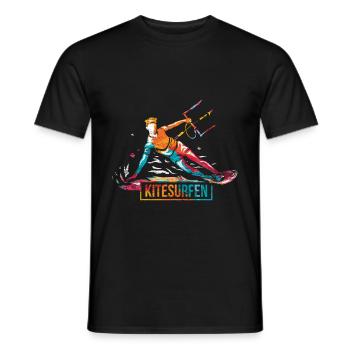 Cadeau de kitesurf - T-shirt homme - noir - Devant - AI Model Male 178 light (178cm)