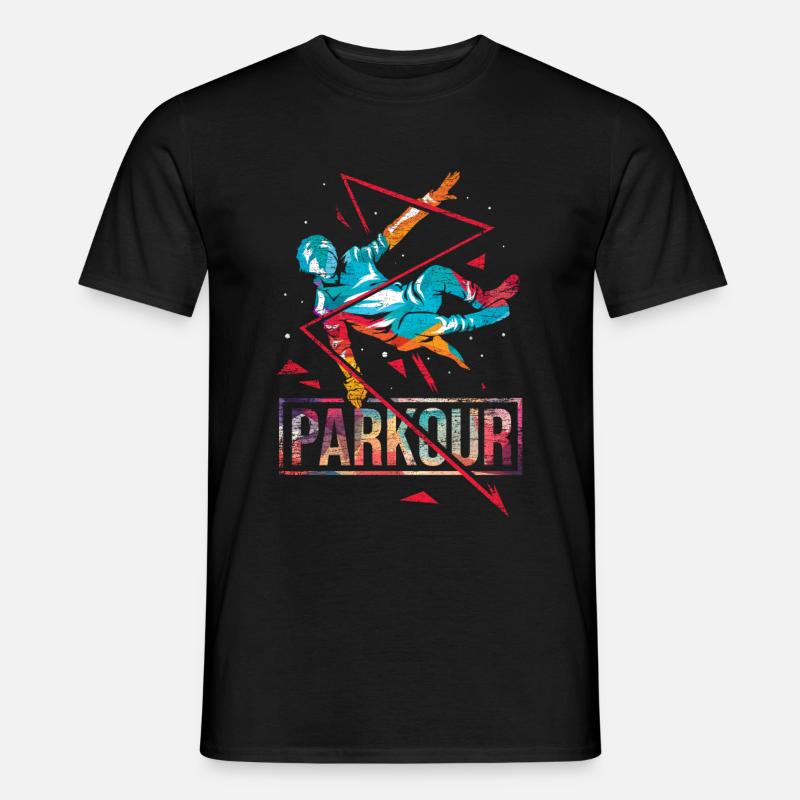 Parkour Polygon Geschenk - Männer T-Shirt - Schwarz