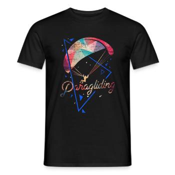 Paragliding polygon gift - Men's T-Shirt - black - Front - AI Model Male 178 light (178cm)