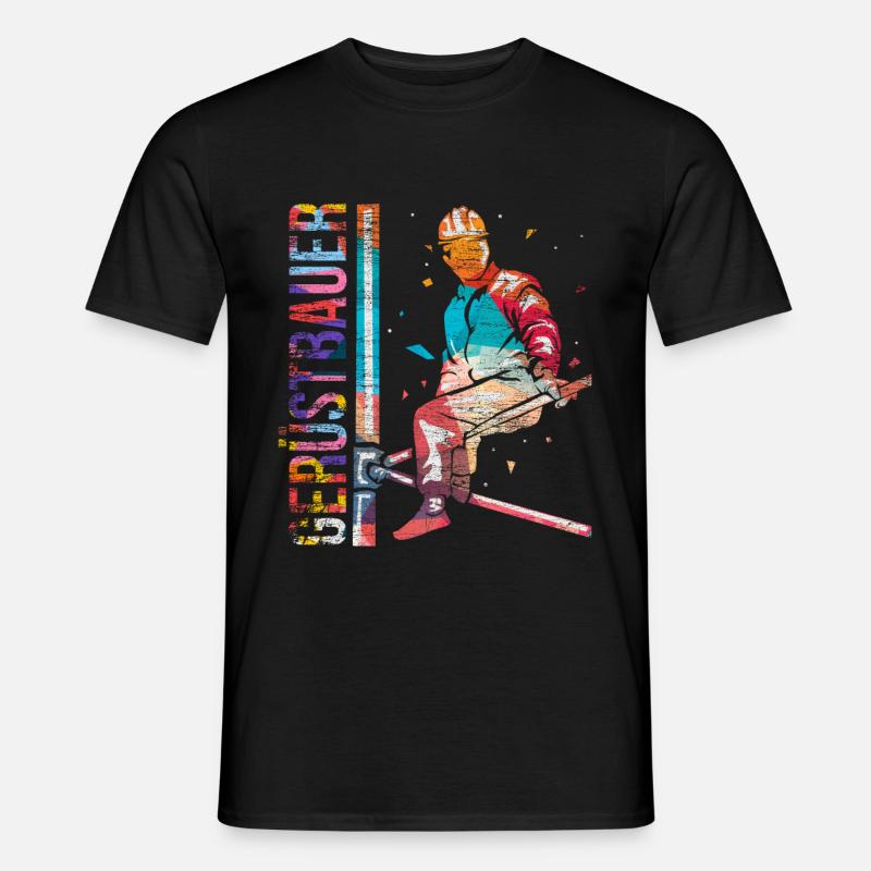 Gerüstbauer Polygon Geschenk - Männer T-Shirt - Schwarz