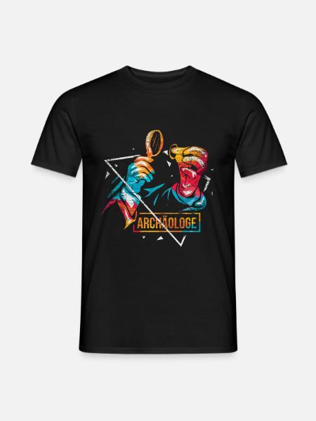 Archaeologist polygon gift - Men's T-Shirt - black