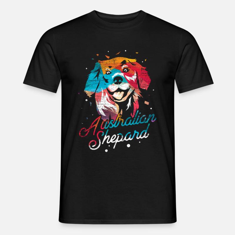 Australian Shepherd polygon - Men's T-shirt - black