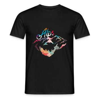 Cadeau polygone Alpes - T-shirt homme - noir - Devant - AI Model Male 178 light (178cm)