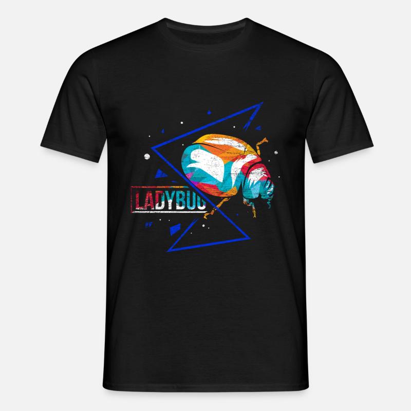 Ladybug polygon gift - Men's T-Shirt - black