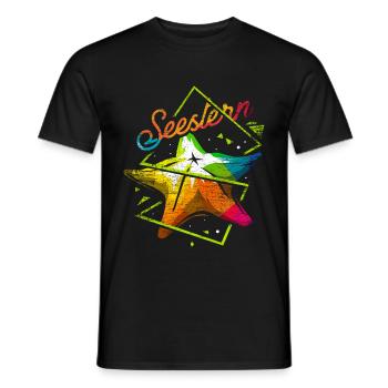 Seestern Polygon Geschenk - Männer T-Shirt - Schwarz - Vorne - AI Model Male 178 light (178cm)