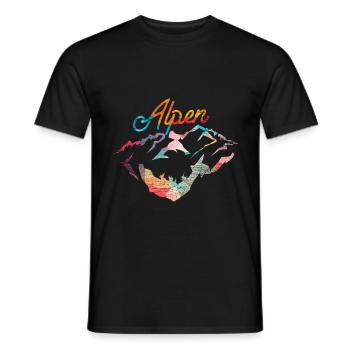 Cadeau polygone Alpes - T-shirt homme - noir - Devant - AI Model Male 178 light (178cm)