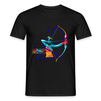 Bogenschießen Polygon - Männer T-Shirt - Schwarz - Vorne - AI Model Male 178 light (178cm)
