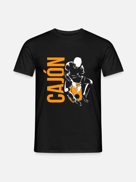 Fetziger Cajón Perkussionsgroove - Männer T-Shirt - Schwarz