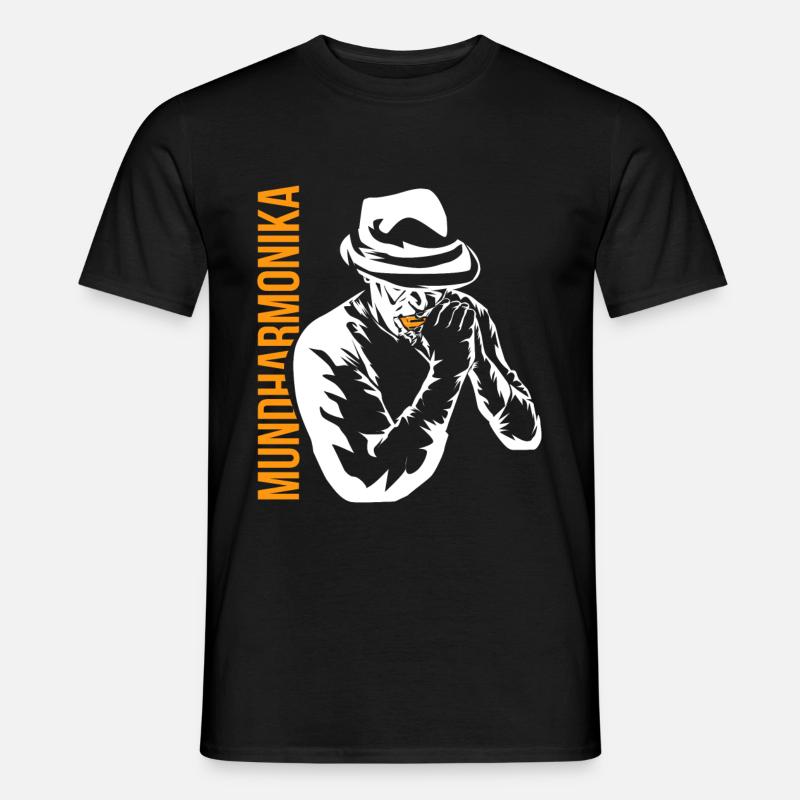 Mundharmonika - Männer T-Shirt - Schwarz