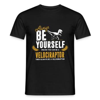 Velociraptor dinosaure - T-shirt homme - noir - Devant - AI Model Male 178 light (178cm)