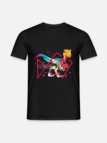 Velociraptor polygon - Men's T-Shirt - black