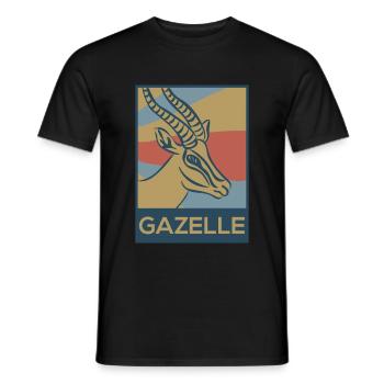 gazelle - T-shirt homme - noir - Devant - AI Model Male 178 light (178cm)