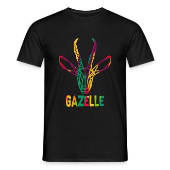 Polygone de gazelle - T-shirt homme - noir - Devant - AI Model Male 178 light (178cm)