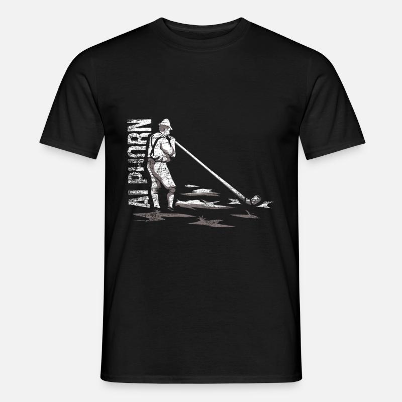 Alphorn Geschenk - Männer T-Shirt - Schwarz