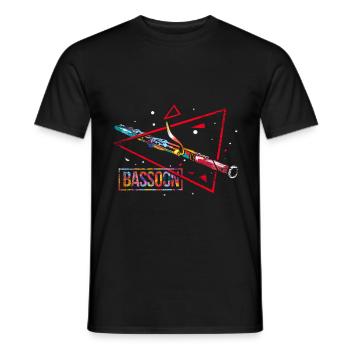 Bassoon polygon gift - Men's T-Shirt - black - Front - AI Model Male 178 light (178cm)