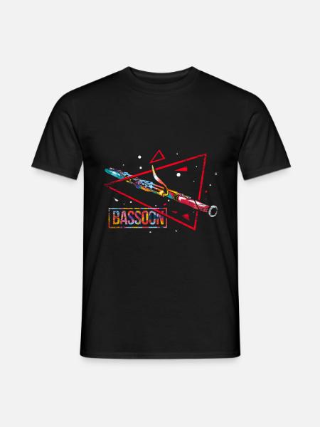 Bassoon polygon gift - Men's T-Shirt - black
