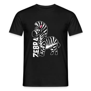 zebra - Men's T-Shirt - black - Front - AI Model Male 178 light (178cm)