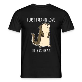 Otter - Männer T-Shirt - Schwarz - Vorne - AI Model Male 178 light (178cm)