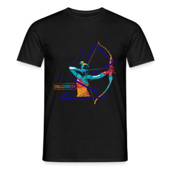 Polygone de tir à l'arc - T-shirt homme - noir - Devant - AI Model Male 178 light (178cm)
