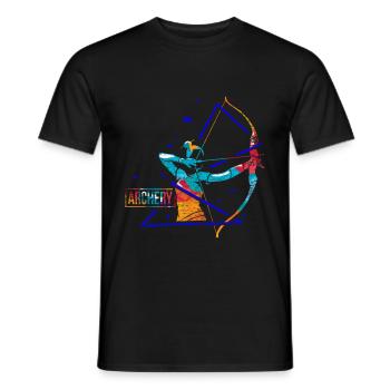 Bogenschießen Polygon - Männer T-Shirt - Schwarz - Vorne - AI Model Male 178 light (178cm)