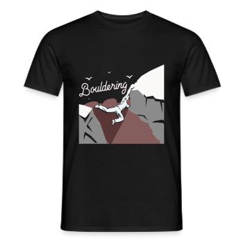 Bouldern - Männer T-Shirt - Schwarz - Vorne - AI Model Male 178 light (178cm)
