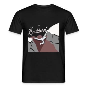 Bouldern - Männer T-Shirt - Schwarz - Vorne - AI Model Male 178 light (178cm)