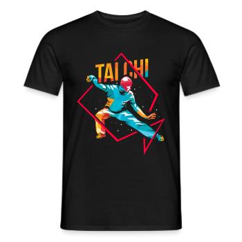 Polygone de Tai Chi - T-shirt homme - noir - Devant - AI Model Male 178 light (178cm)