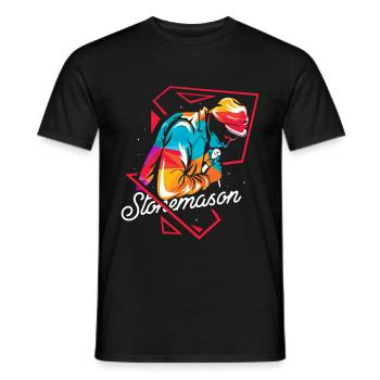 Stonemason polygon - Men's T-Shirt - black - Front - AI Model Male 178 light (178cm)