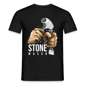 tailleur de pierre - T-shirt homme - noir - Devant - AI Model Male 178 light (178cm)