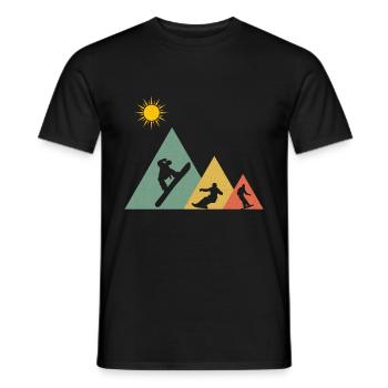 Snowboarding Snowboard Snowboarder Berge - Männer T-Shirt - Schwarz - Vorne - AI Model Male 178 light (178cm)