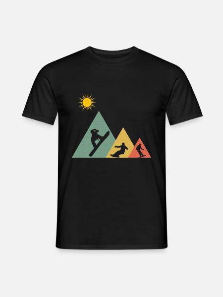 Snowboarding Snowboarding Snowboarder Mountains - Men's T-Shirt - black