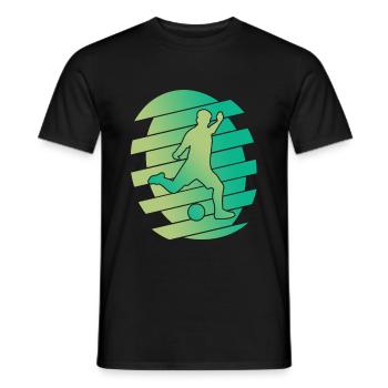 Football Soccer Player Abstract Green - Men's T-Shirt - black - Front - AI Model Male 178 light (178cm)