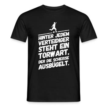 Football Funny Cool Sayings Goalkeeper - Men's T-Shirt - black - Front - AI Model Male 178 light (178cm)