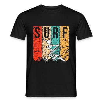 Surfen Surfer Surf Bunt - Männer T-Shirt - Schwarz - Vorne - AI Model Male 178 light (178cm)