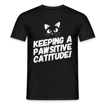 Cat Cat Lover Funny Sayings Motivation - T-shirt homme - noir - Devant - AI Model Male 178 light (178cm)