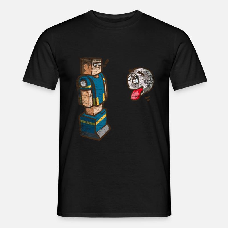 Tischfußball Geschenk - Männer T-Shirt - Schwarz