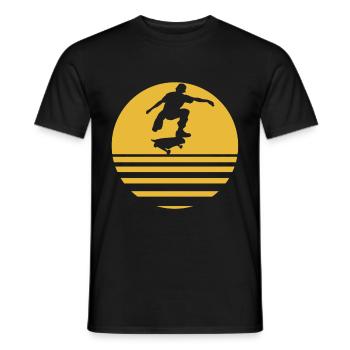 Skate Skater Skateboard Skaten Sonne - Männer T-Shirt - Schwarz - Vorne - AI Model Male 178 light (178cm)
