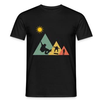 Skate Skater Skateboard Skaten Berg Sonne - Männer T-Shirt - Schwarz - Vorne - AI Model Male 178 light (178cm)