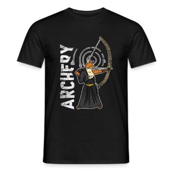 Bogenschießen Fuchs Geschenk - Männer T-Shirt - Schwarz - Vorne - AI Model Male 178 light (178cm)