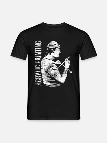 Cadeau de peinture acrylique - T-shirt homme - noir
