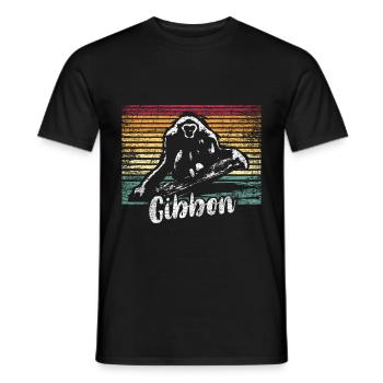 Gibbon Geschenk - Männer T-Shirt - Schwarz - Vorne - AI Model Male 178 light (178cm)