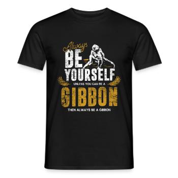 Cadeau Gibbon - T-shirt homme - noir - Devant - AI Model Male 178 light (178cm)